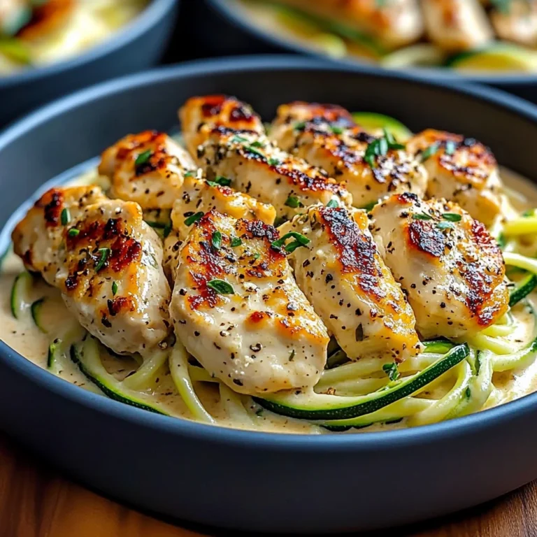 Chicken Alfredo Zucchini Noodles Recipe