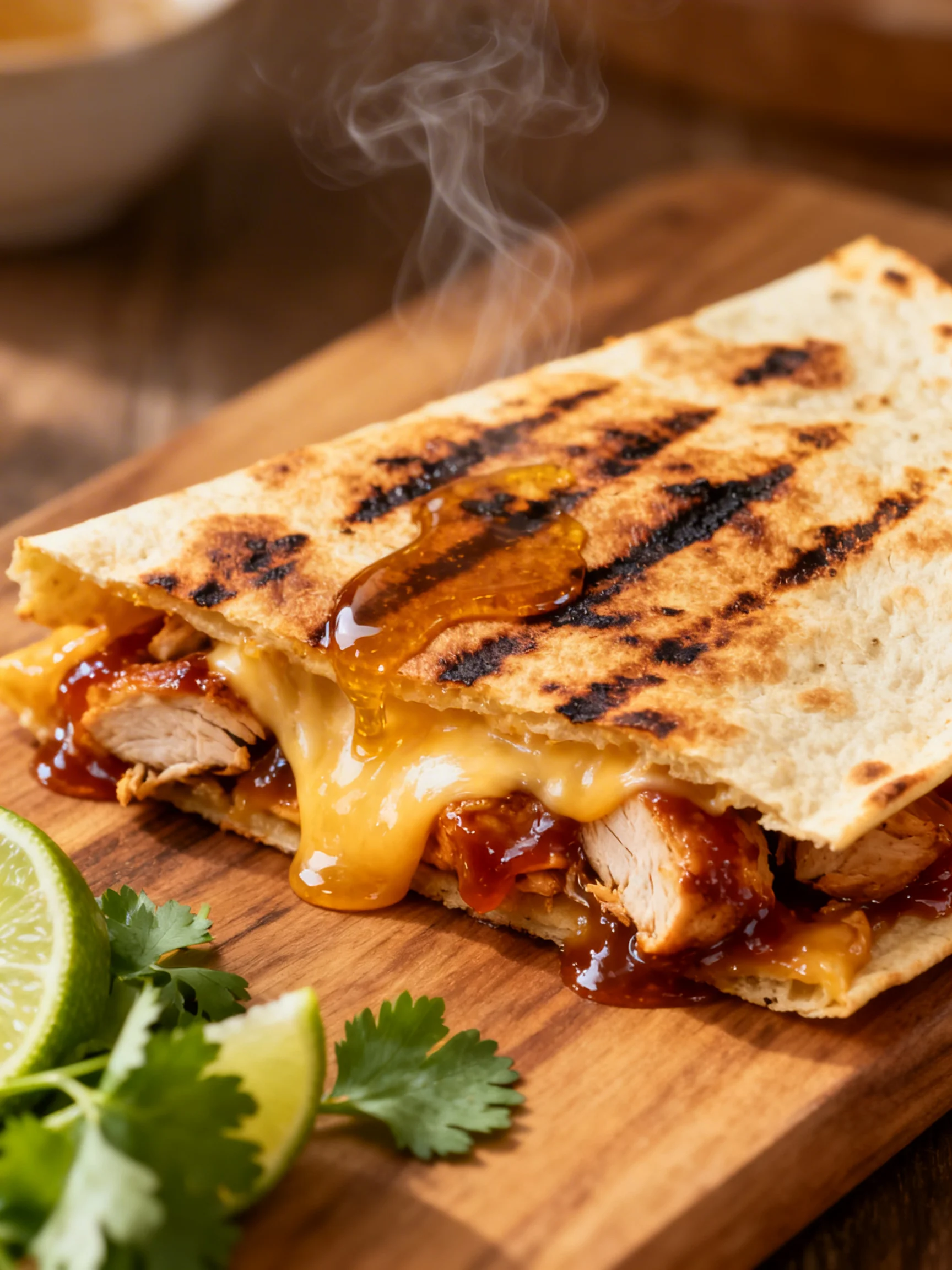 Blackstone Hot Honey BBQ Chicken Quesadillas step by step