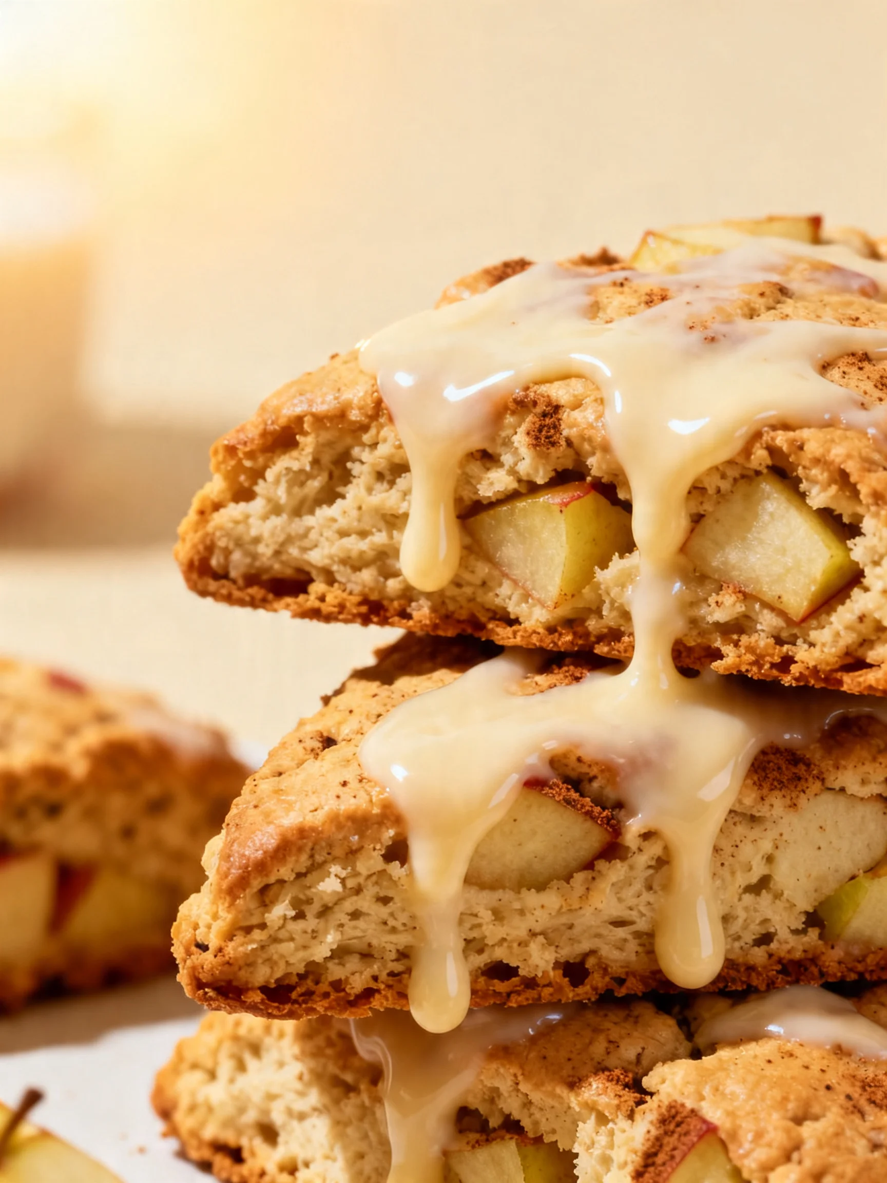 Cinnamon Apple Scones with Velvety Vanilla Icing step by step