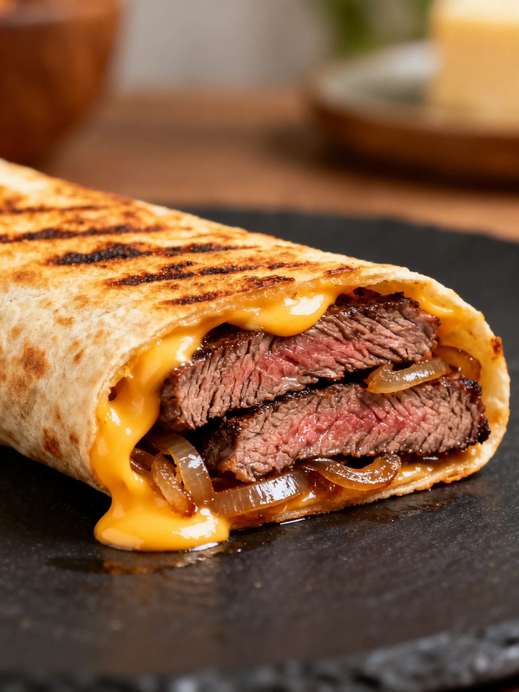 Crispy Philly Cheesesteak Grilled Wraps step by step