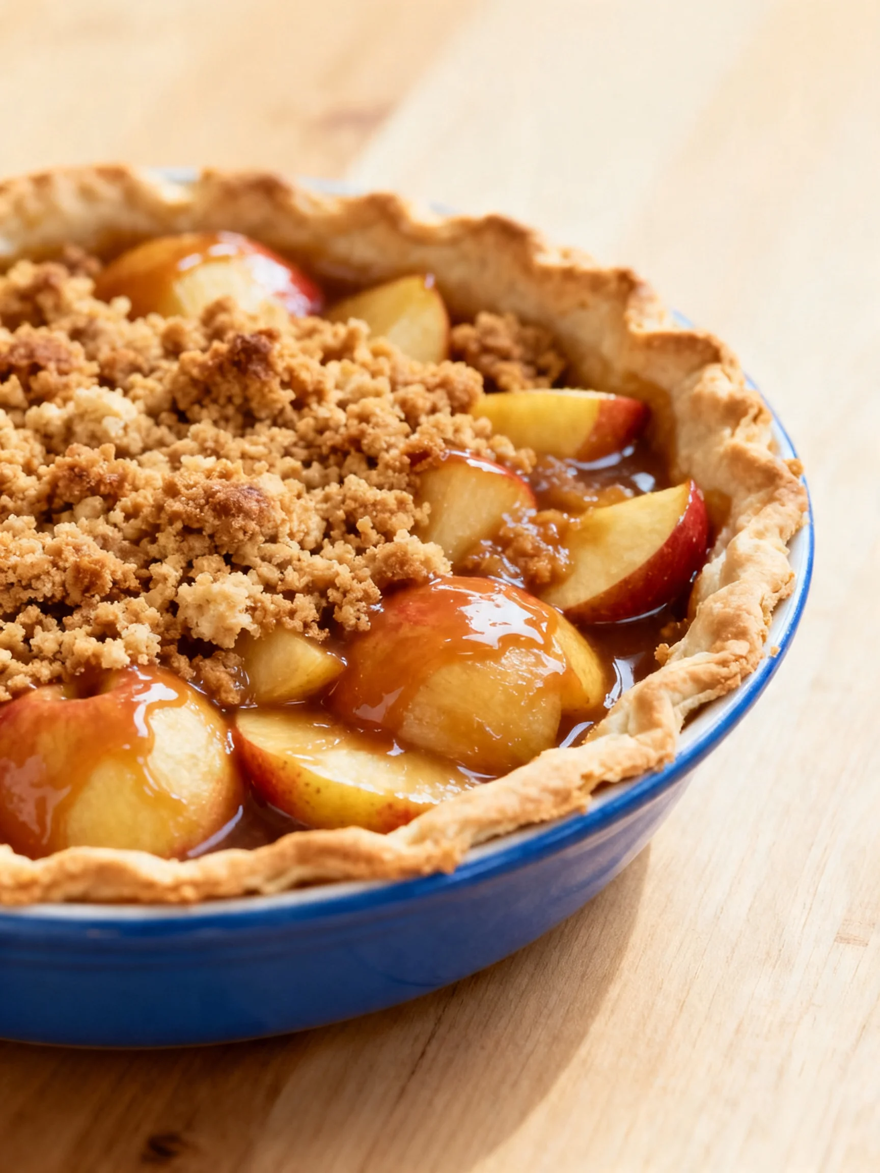 dutch caramel apple pie - Blue Bowl or My Dutch Caramel Apple Pie is easier than a traditional pie thanks to the crumb topping, and is packed with tender, spiced caramel-coated apples nestled inside a flaky all-butter crust. This show stopping pie absolutely deserves a place on your Thanksgiving table! #applepie #dutchapplepie #caramelapplepie #caramelapple #pie #pierecipes #thanksgivingrecipes #thanksgivingdesserts #thanksgivingpie #appledesserts #dessertrecipes #falldesserts #bluebowlrecipes | bluebowlrecipes.com step by step