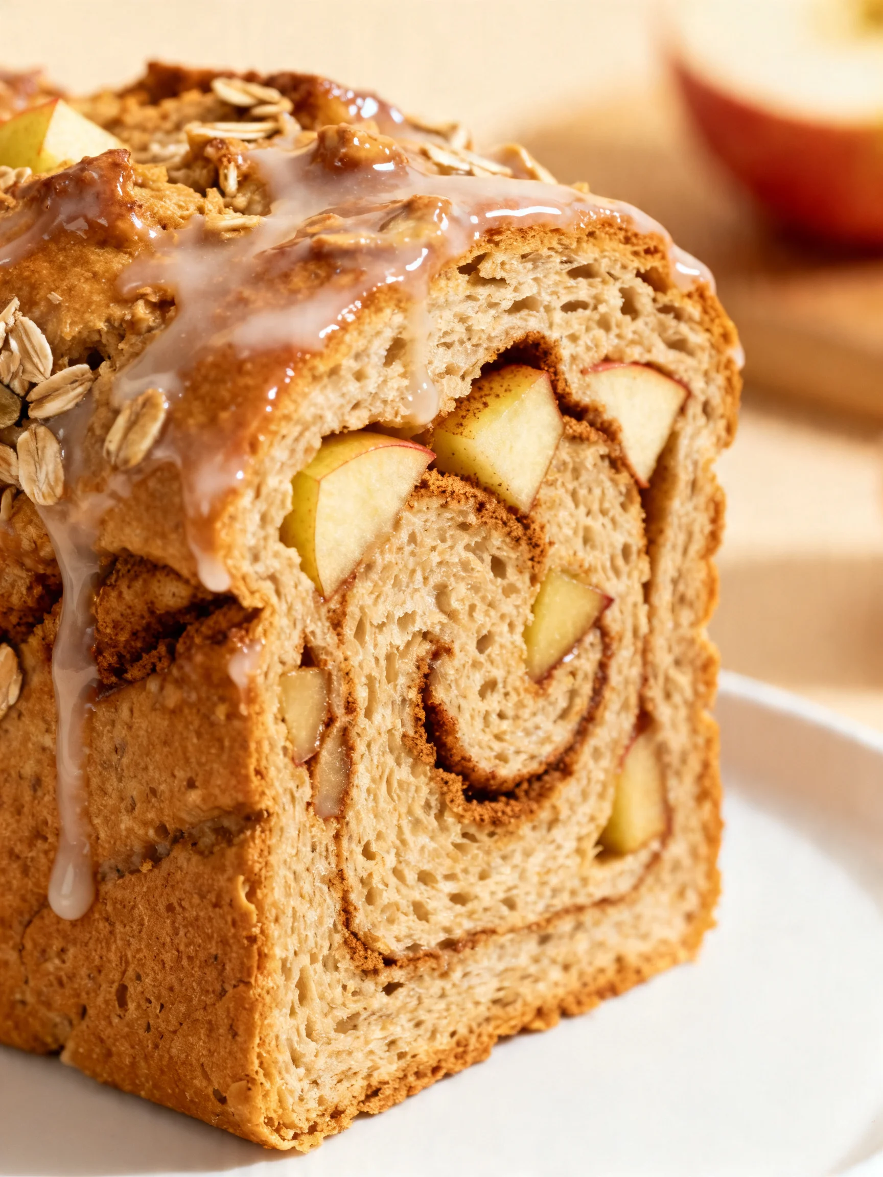 Glazed Apple Cinnamon Oatmeal Bread step by step