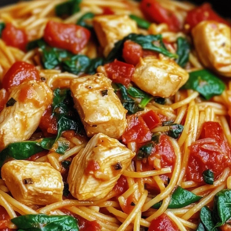 Tomato Spinach Chicken Spaghetti Recipe