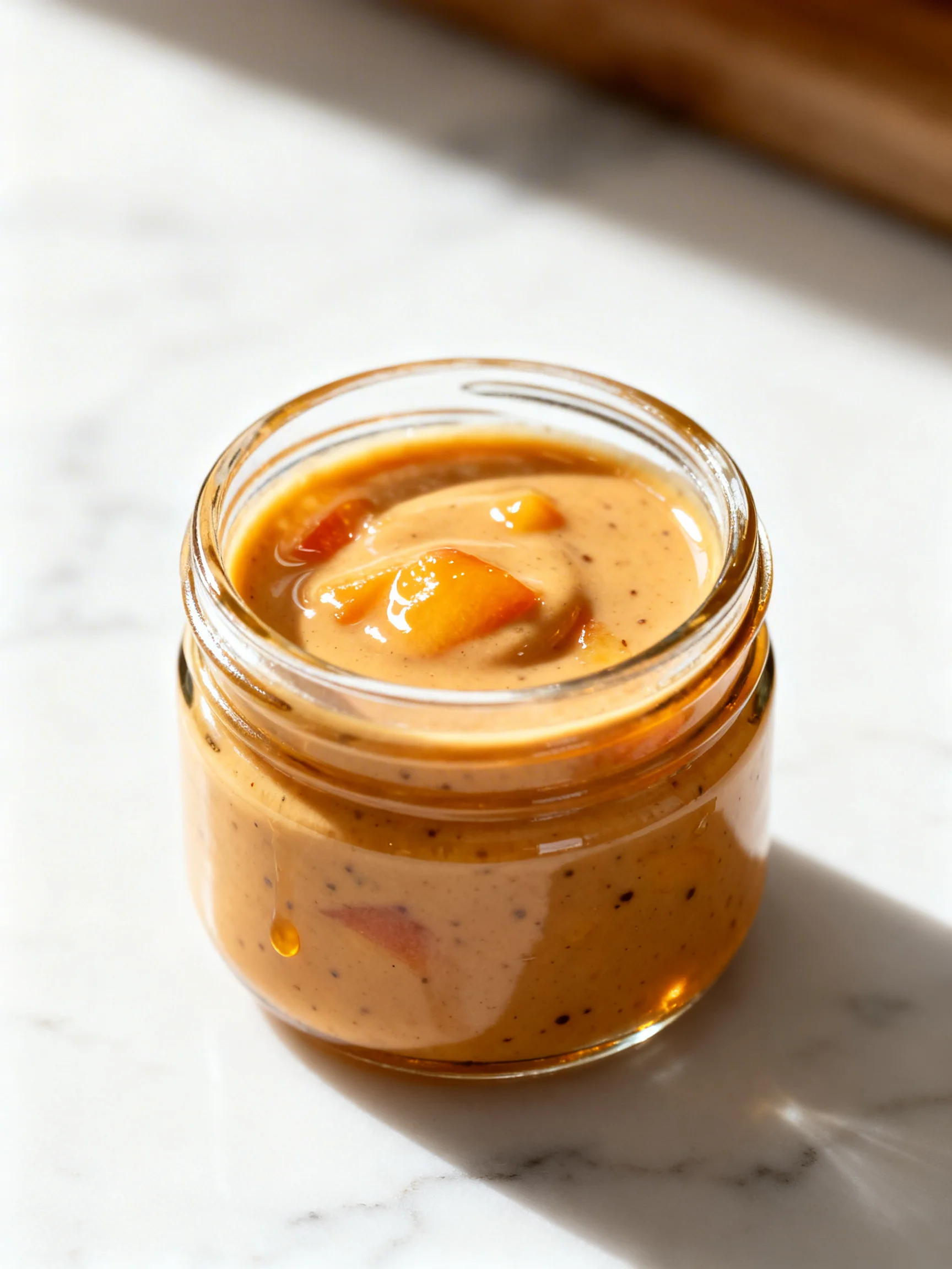 Peach Honey Dijon Balsamic Vinaigrette step by step