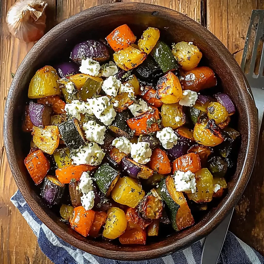 Recipe Title: Tasty Roasted Vegetables With Feta step by step