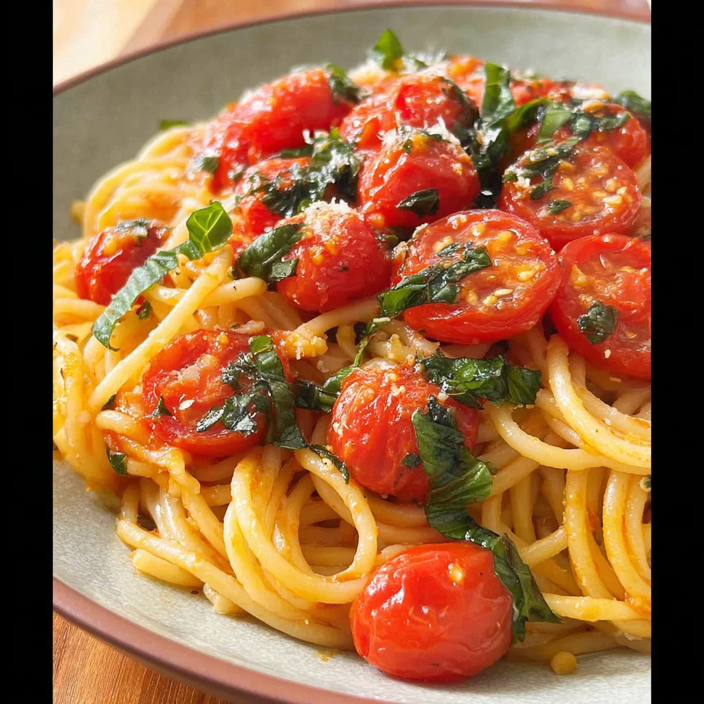 Tomato Basil Pasta ready in 15 mins step by step