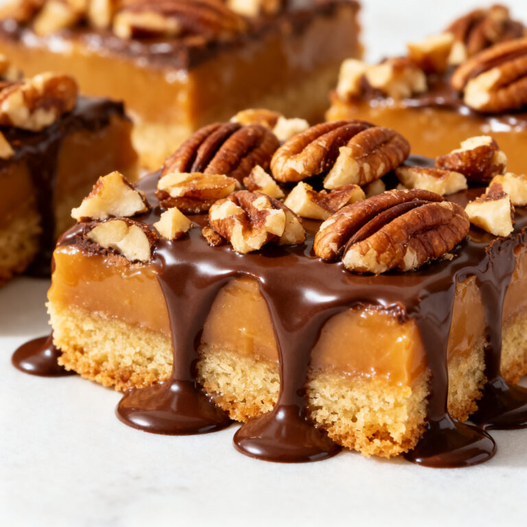 Pecan Chocolate Turtle Bars