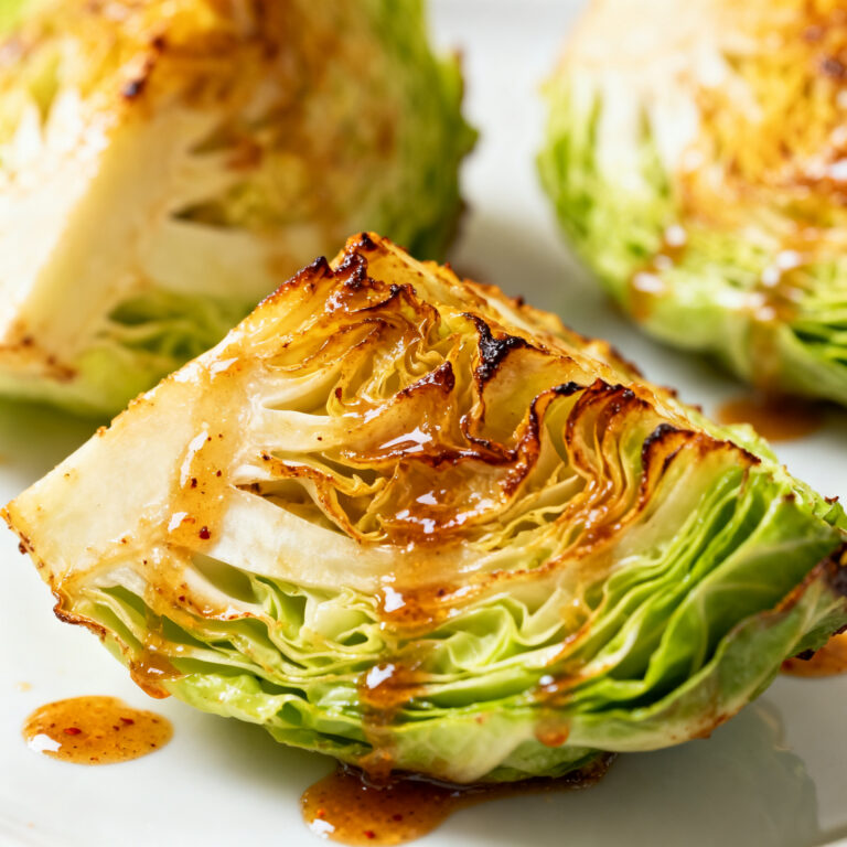 Sweet & Spicy Honey Cabbage Steaks