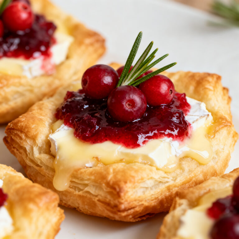 Brie and Cranberry Puff Pastry Tarts