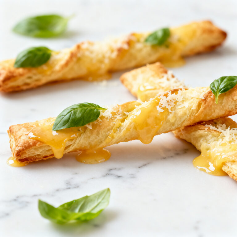 Puff Pastry Cheese Straws with Basil and Parmesan