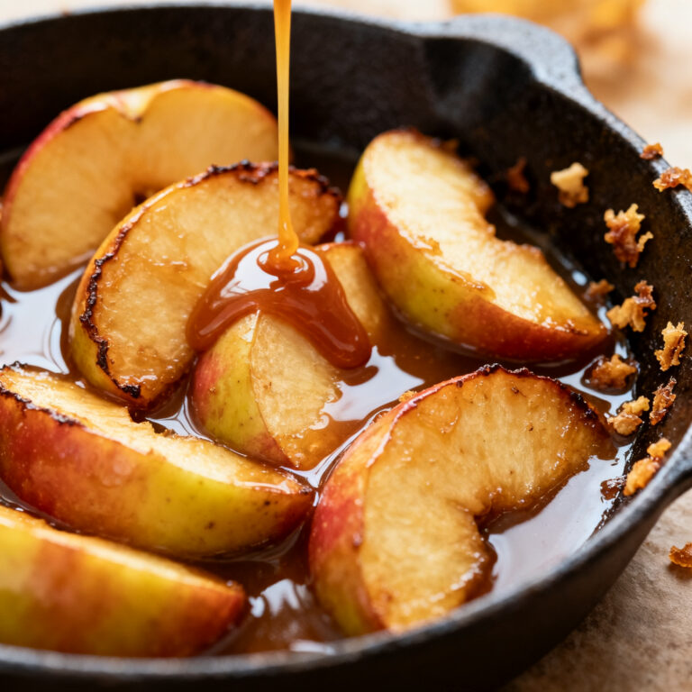 Miso Caramel Skillet Apples