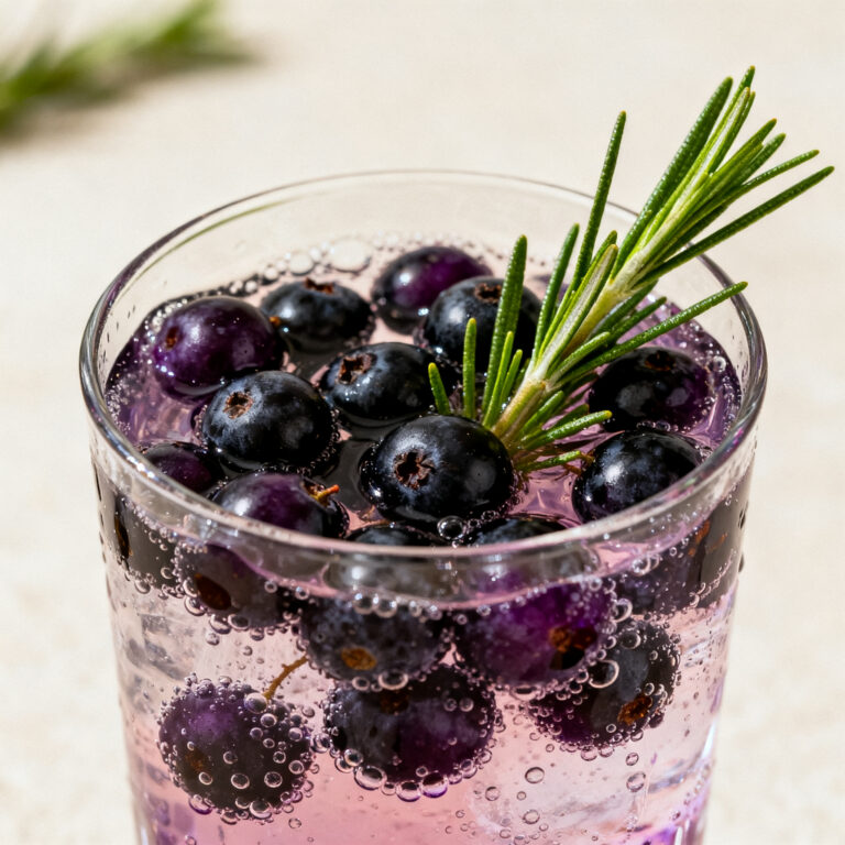 Black Currant Rosemary Spritzer (Smoked Rosemary Trick)